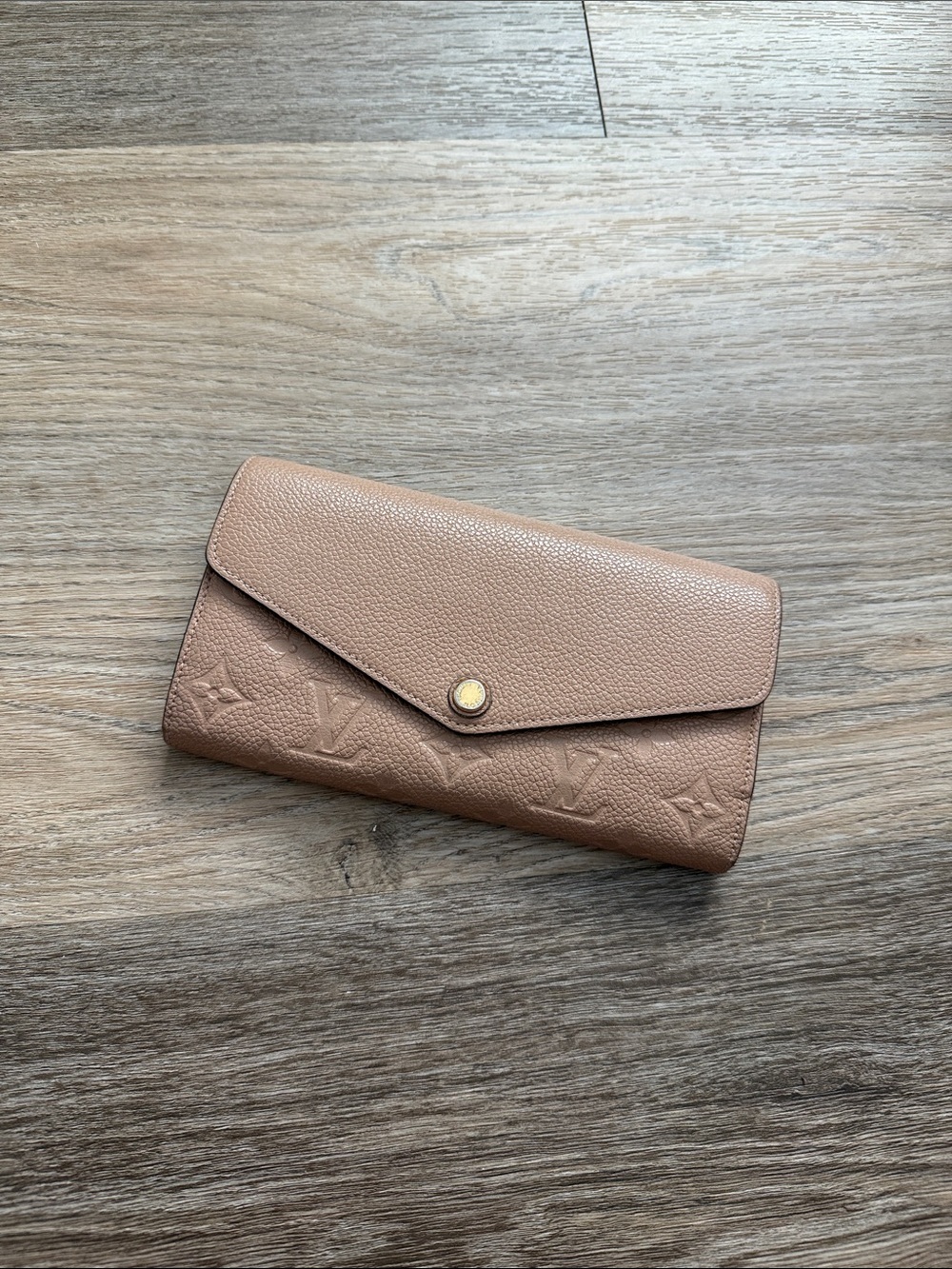 Louis Vuitton Tan Pebbled Leather Envelope Wallet